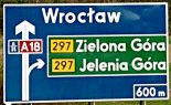 Autobahntafel Wroclaw